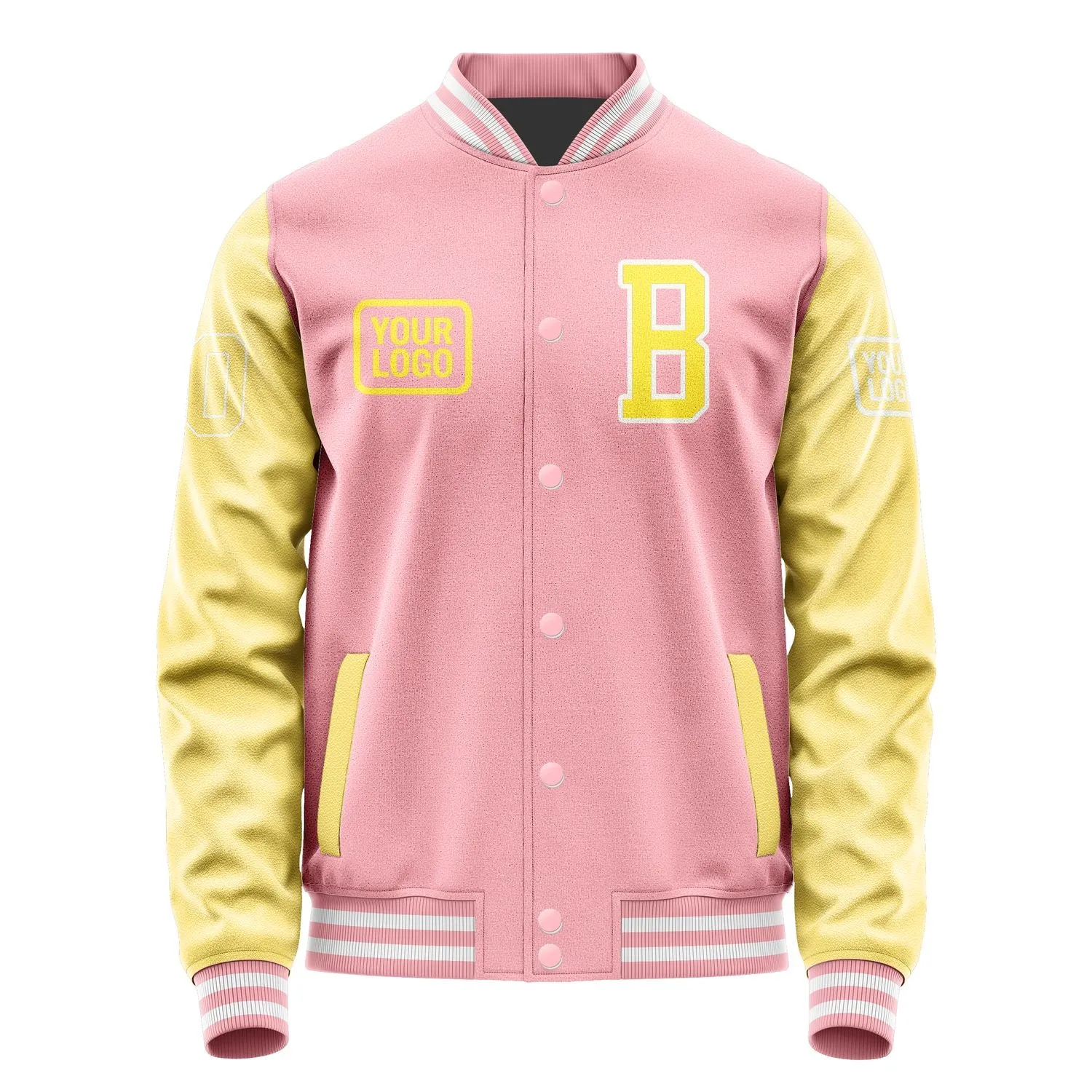 Custom Light Pink Light Yellow Jacket sold by Tailorly product image thumbnail 2