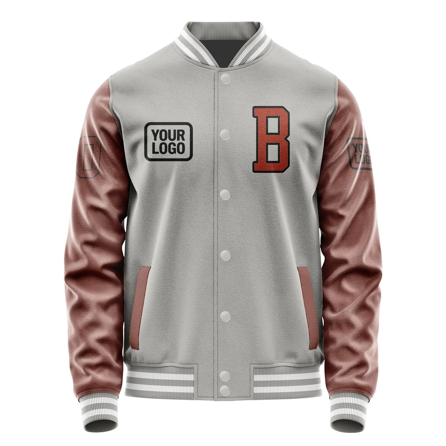 Custom Gray Coral Red Jacket sold by Tailorly product image thumbnail 2