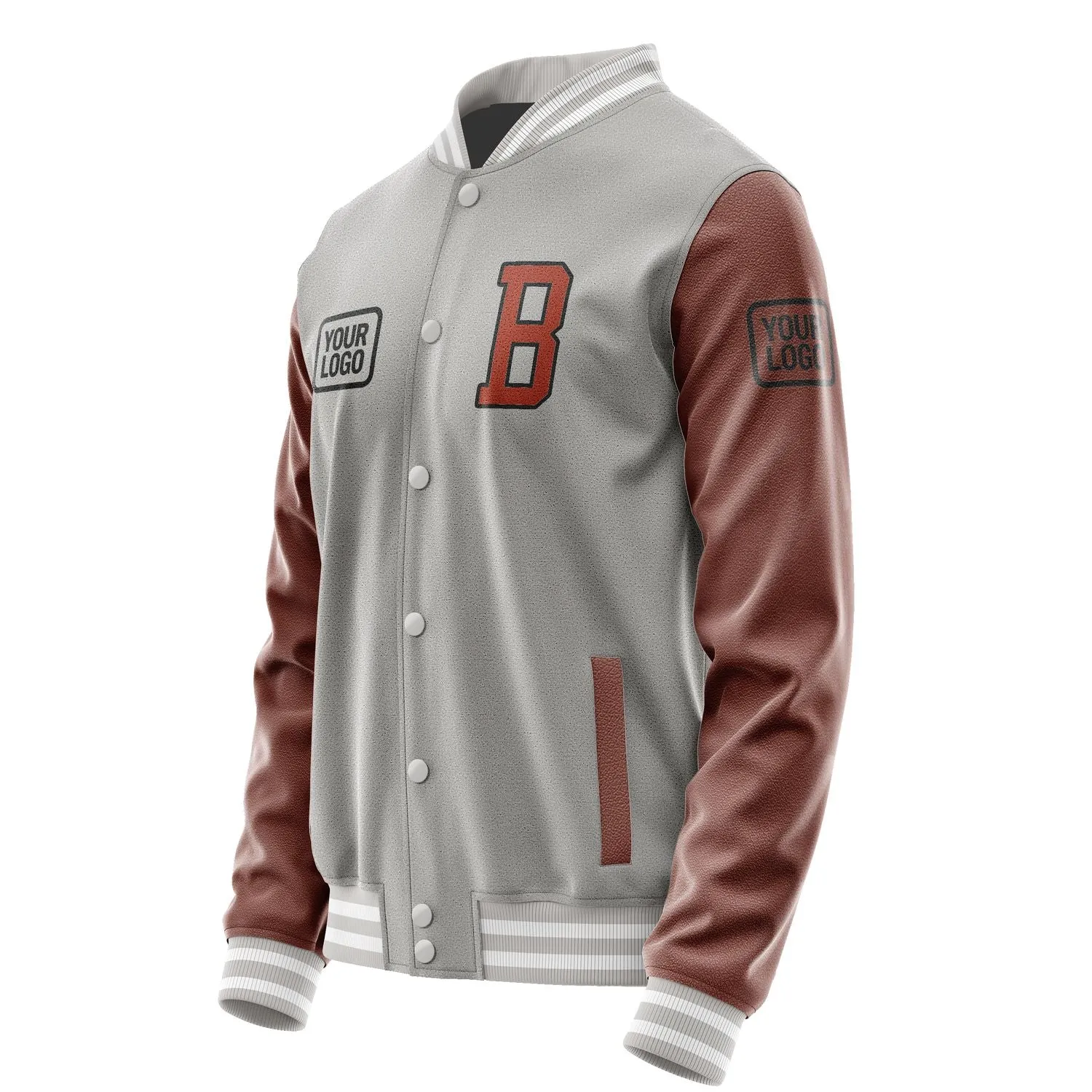 Custom Gray Coral Red Jacket sold by Tailorly product image thumbnail 3