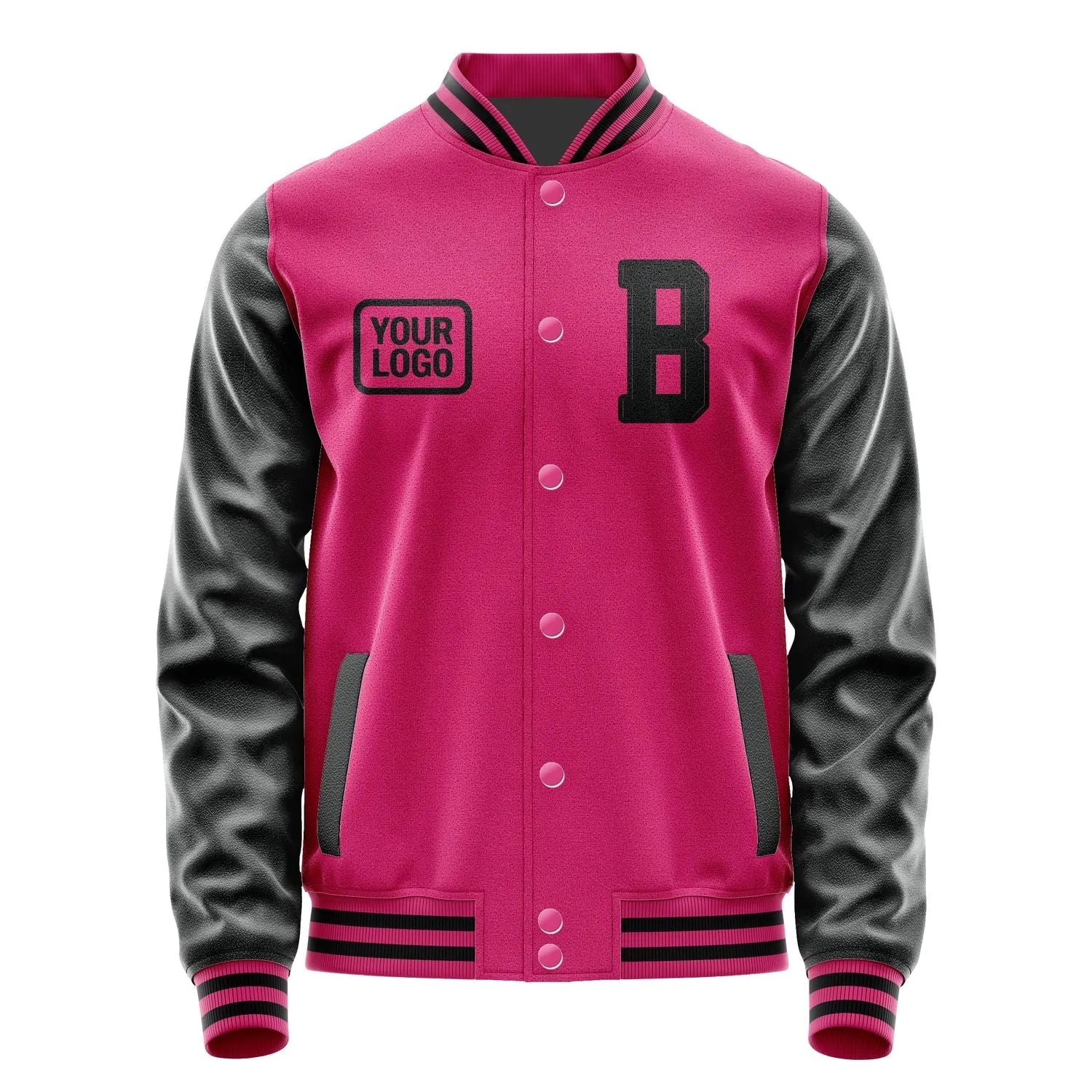 Custom Pink Black Jacket sold by Tailorly product image thumbnail 2
