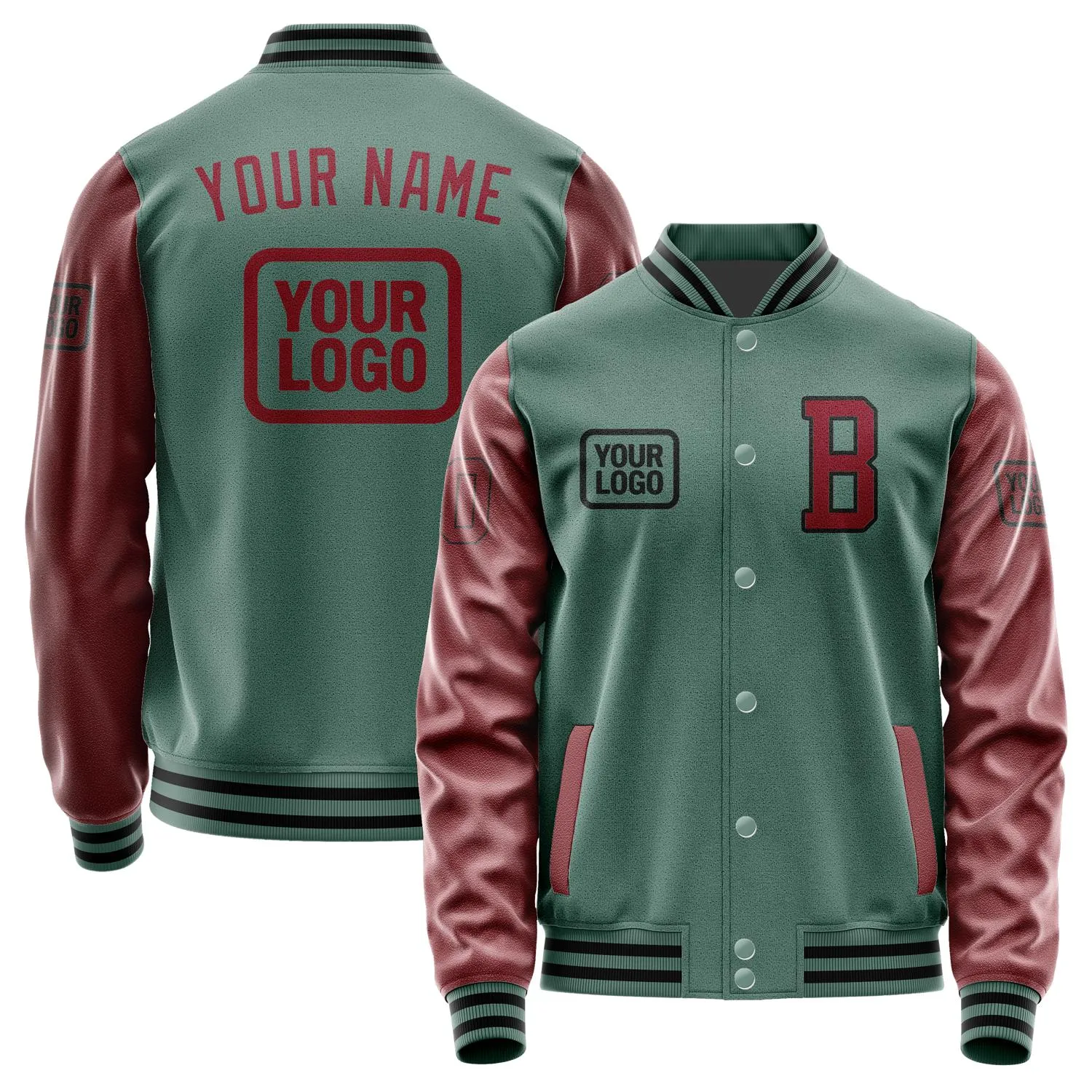 Custom Blue Green Crimson Red Jacket sold by Tailorly