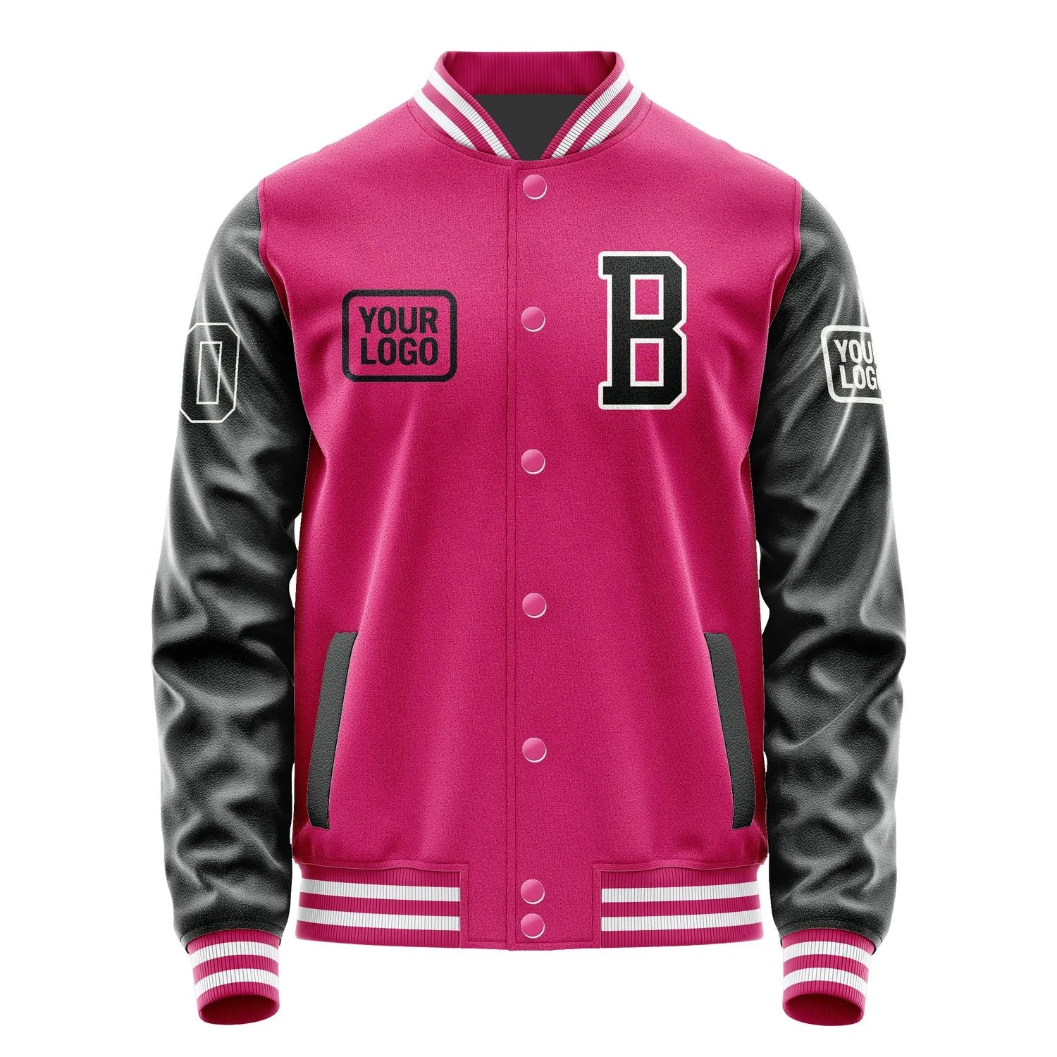 Custom Pink Black Jacket sold by Tailorly product image thumbnail 2