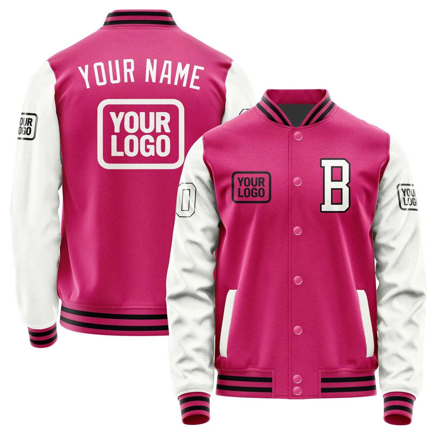 Custom Pink White Jacket sold by Tailorly