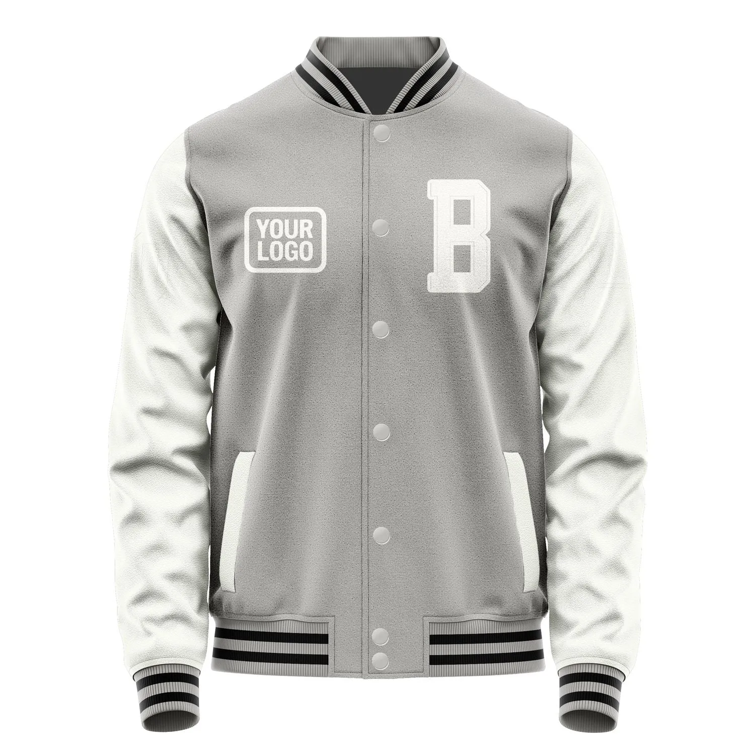 Custom Gray White Jacket sold by Tailorly product image thumbnail 2