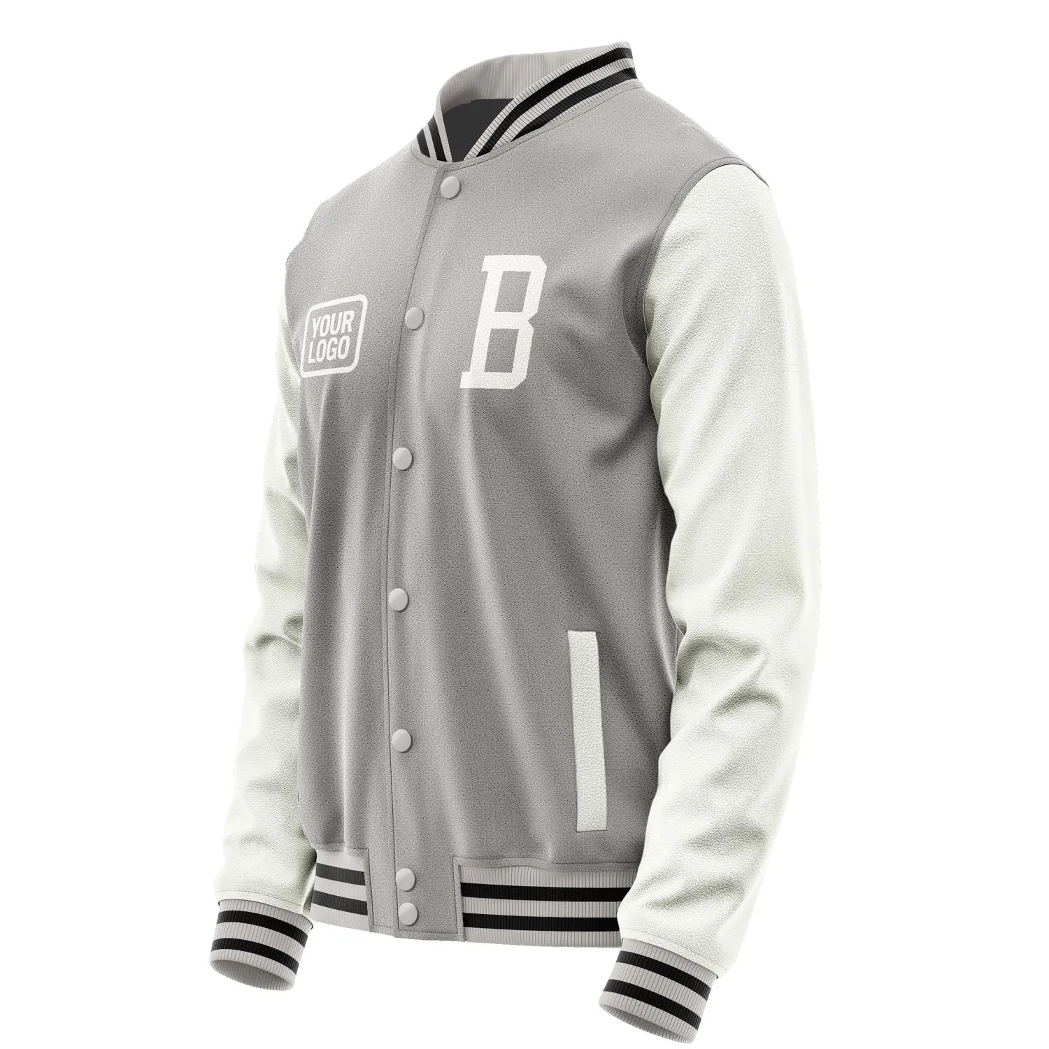 Custom Gray White Jacket sold by Tailorly product image thumbnail 3