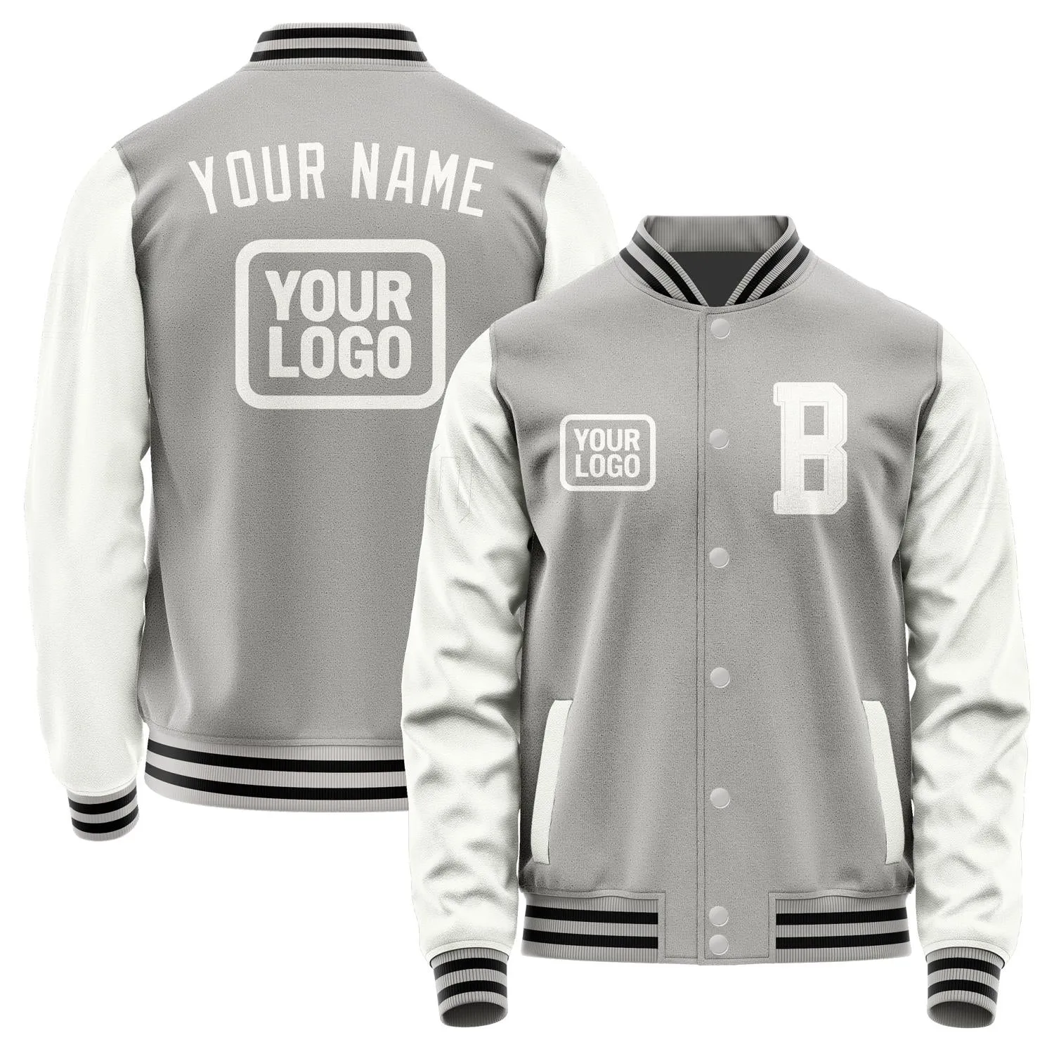 Custom Gray White Jacket sold by Tailorly