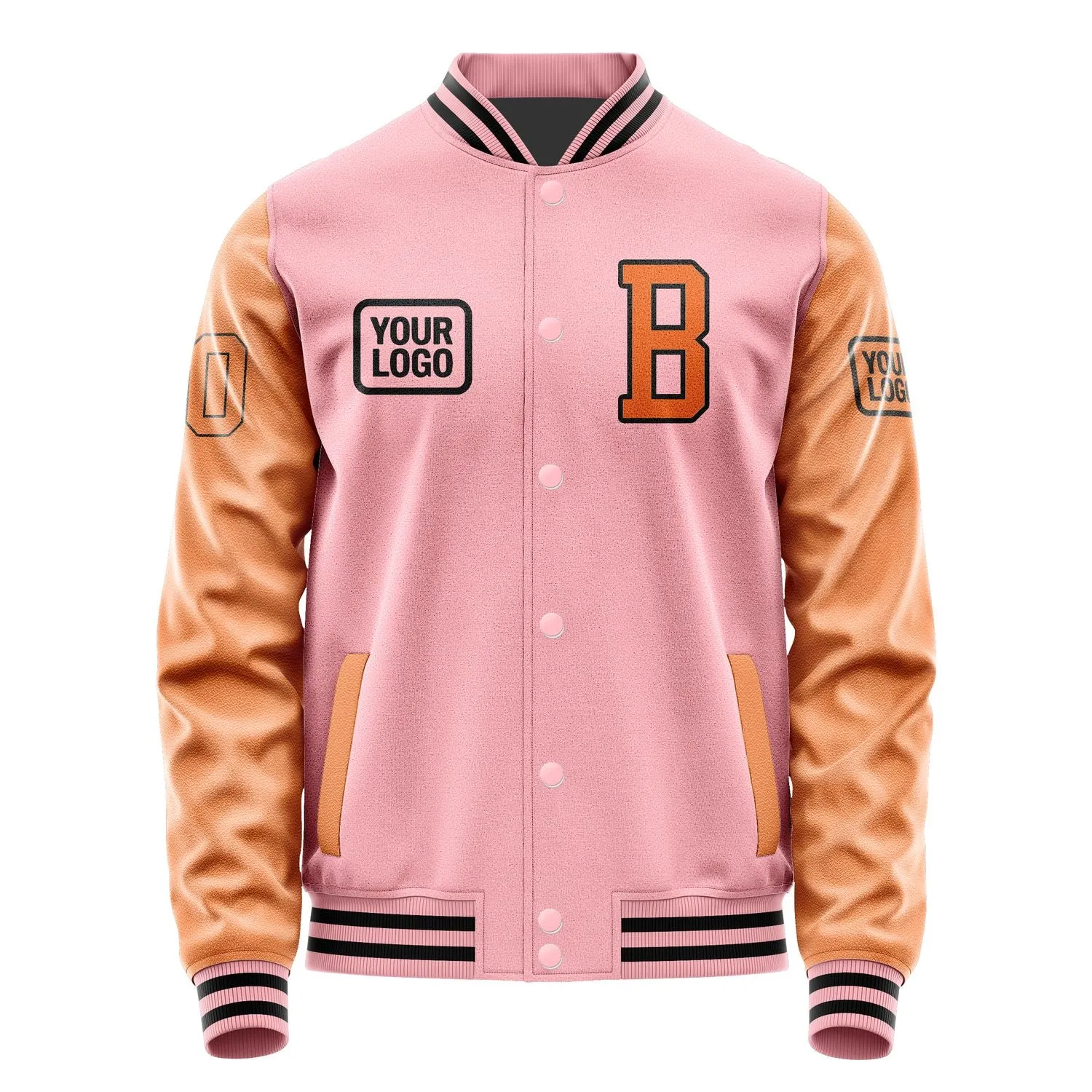 Custom Light Pink Orange Jacket sold by Tailorly product image thumbnail 2