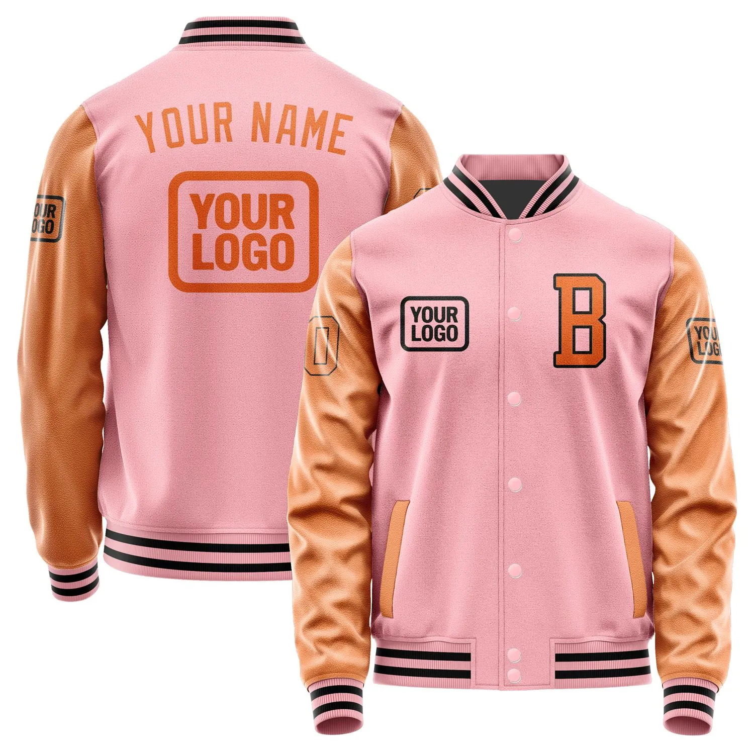 Custom Light Pink Orange Jacket sold by Tailorly