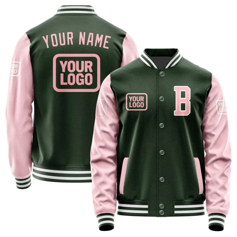 Custom Dark Green Light Pink Jacket sold by Tailorly