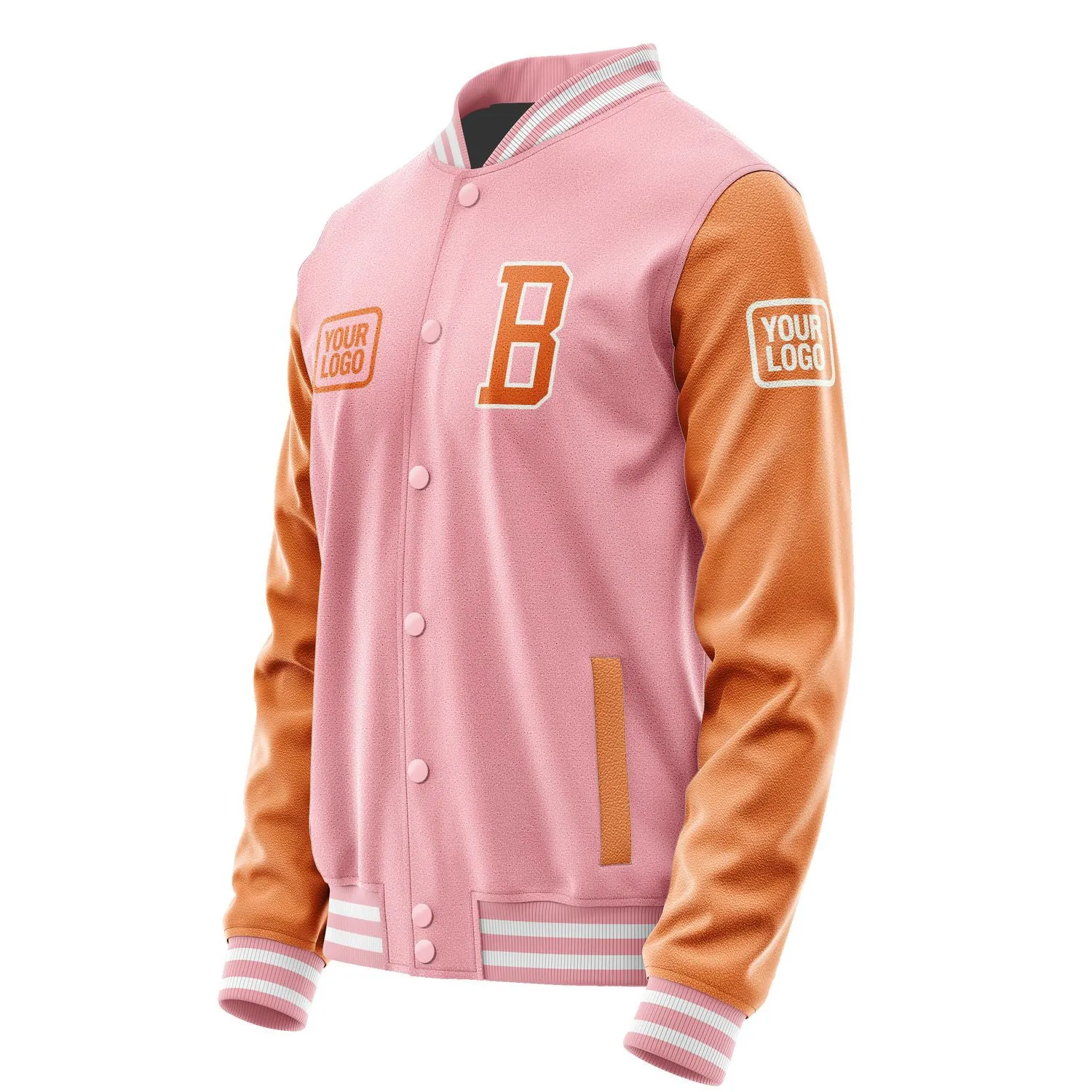 Custom Light Pink Orange Jacket sold by Tailorly product image thumbnail 3