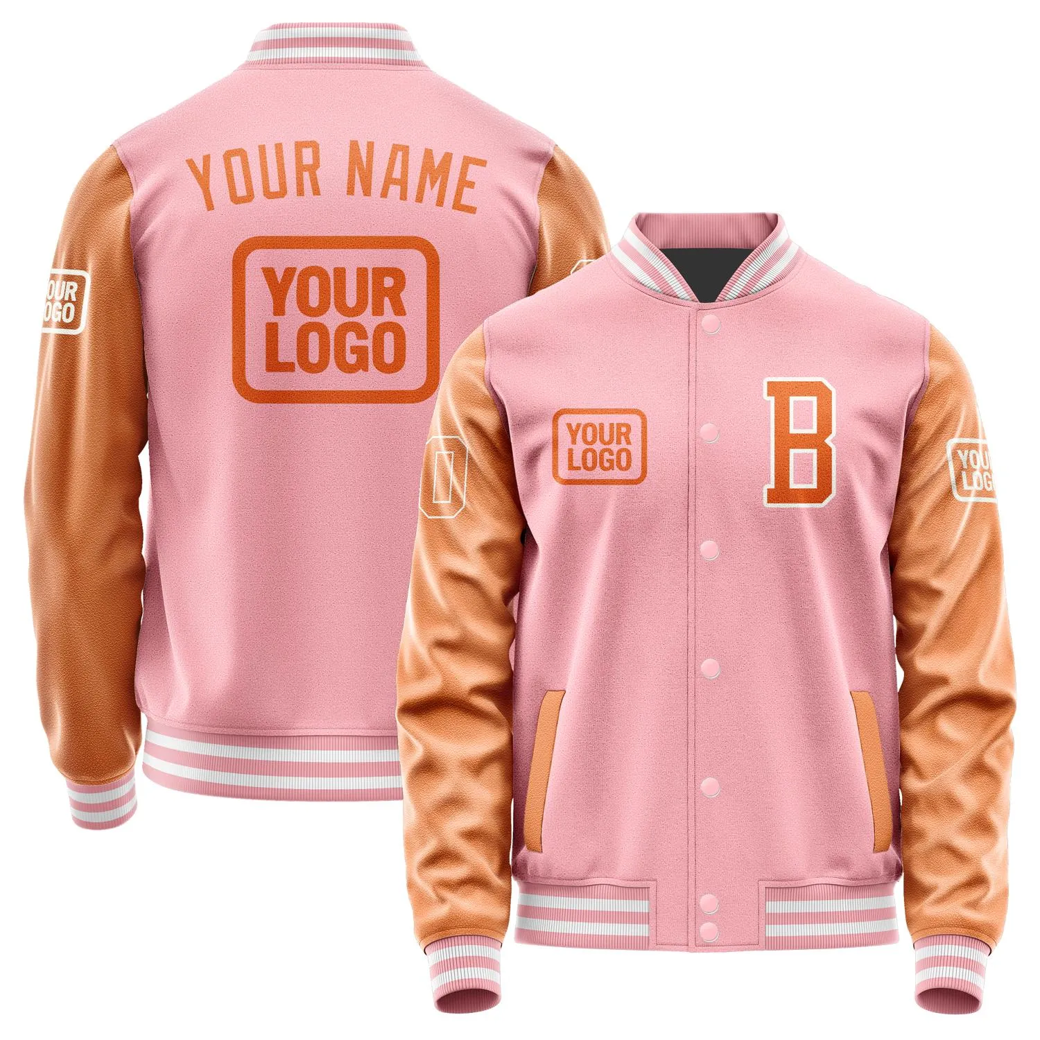 Custom Light Pink Orange Jacket sold by Tailorly