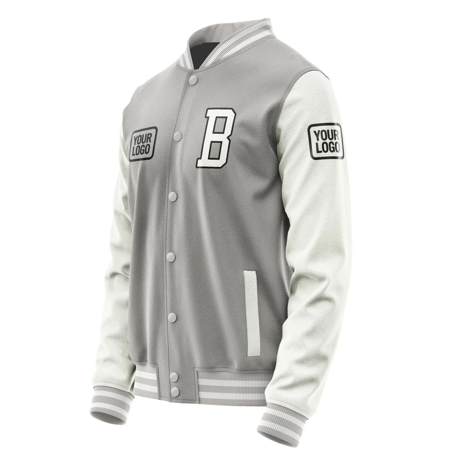 Custom Gray White Jacket sold by Tailorly product image thumbnail 3