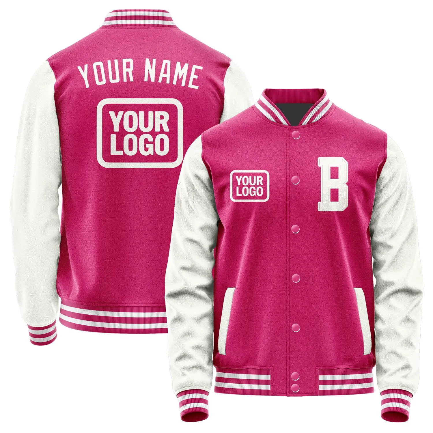 Custom Pink White Jacket sold by Tailorly