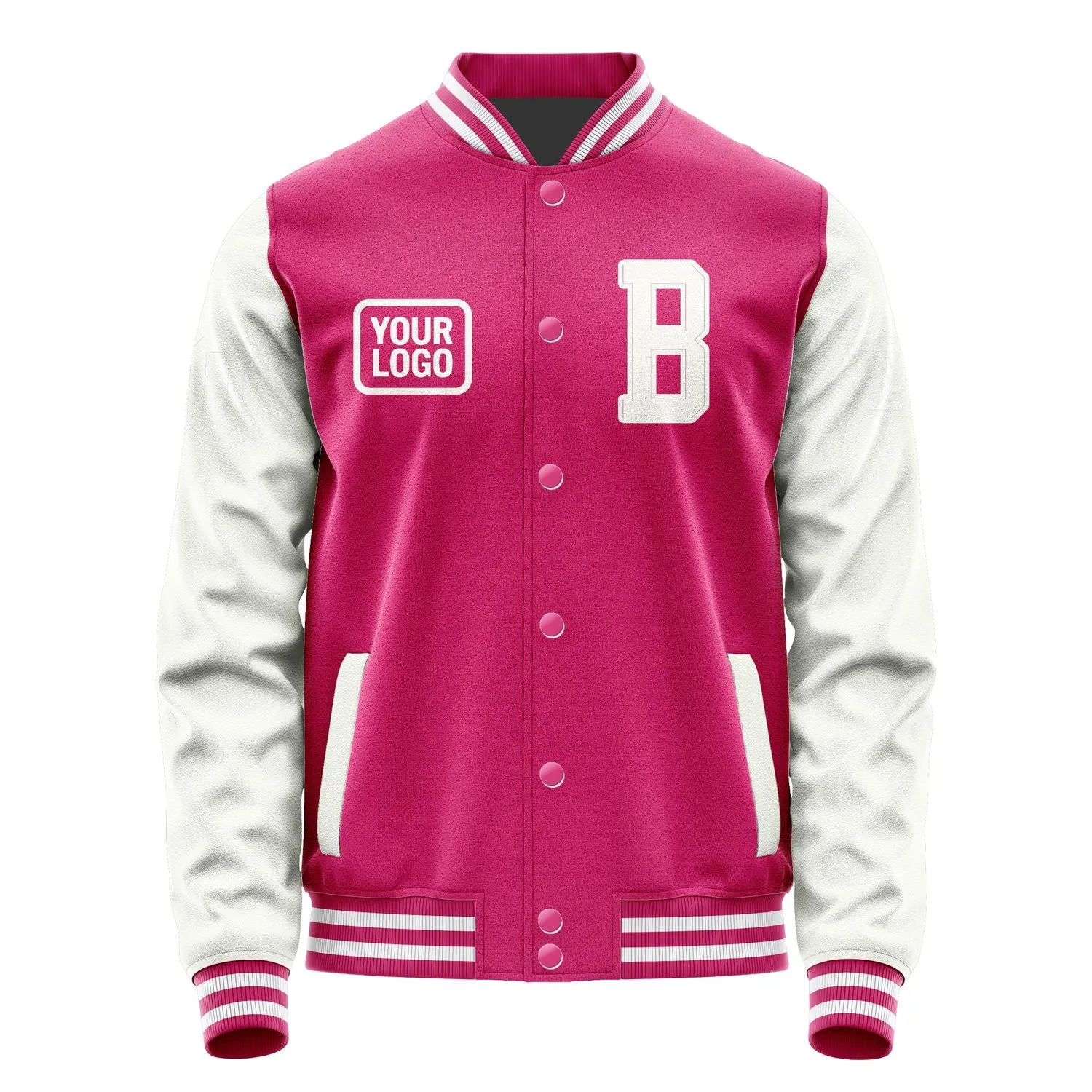 Custom Pink White Jacket sold by Tailorly product image thumbnail 2