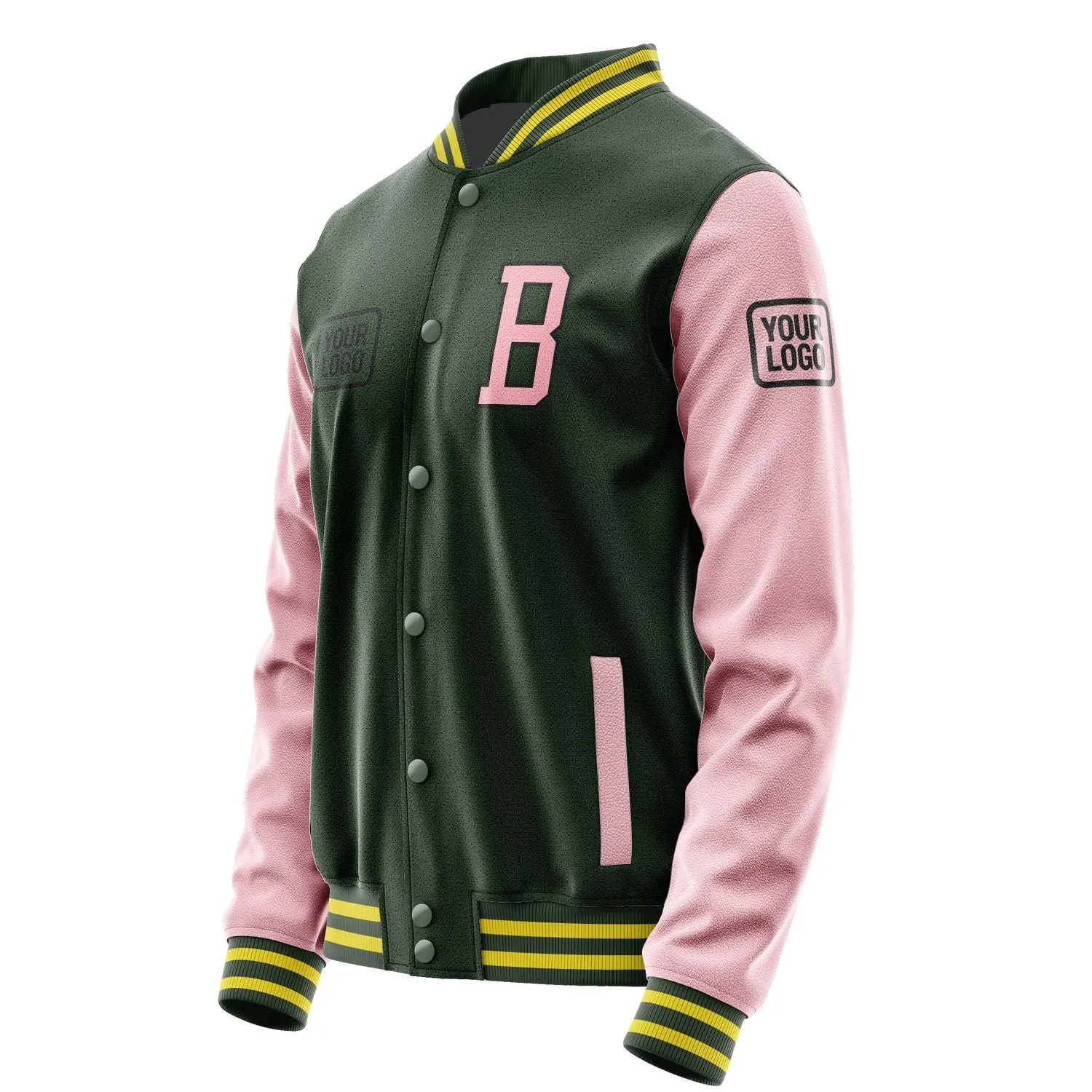 Custom Dark Green Light Pink Jacket sold by Tailorly product image thumbnail 3