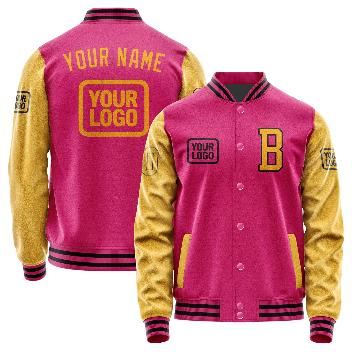 Custom Pink Yellow Jacket sold by Tailorly