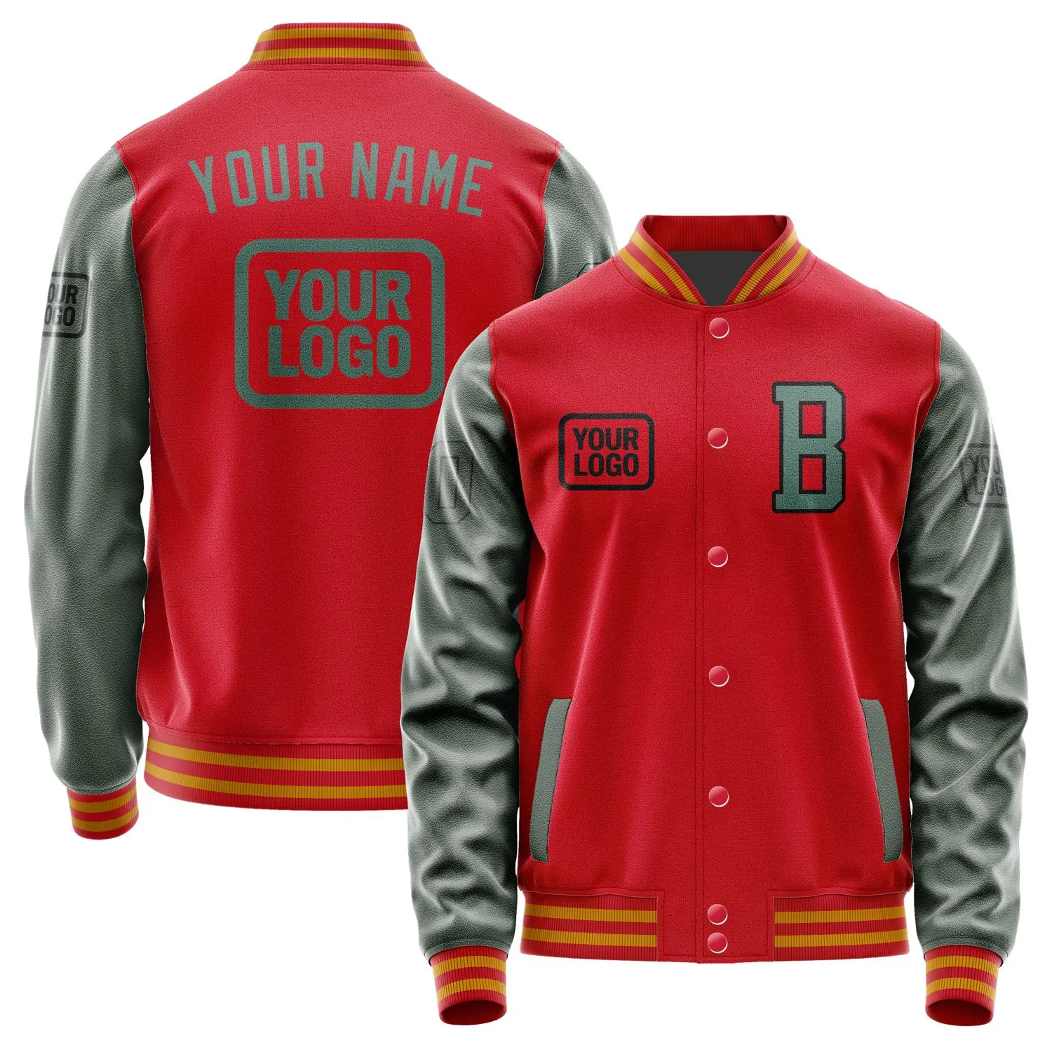 Custom Red Blue Green Jacket sold by Tailorly