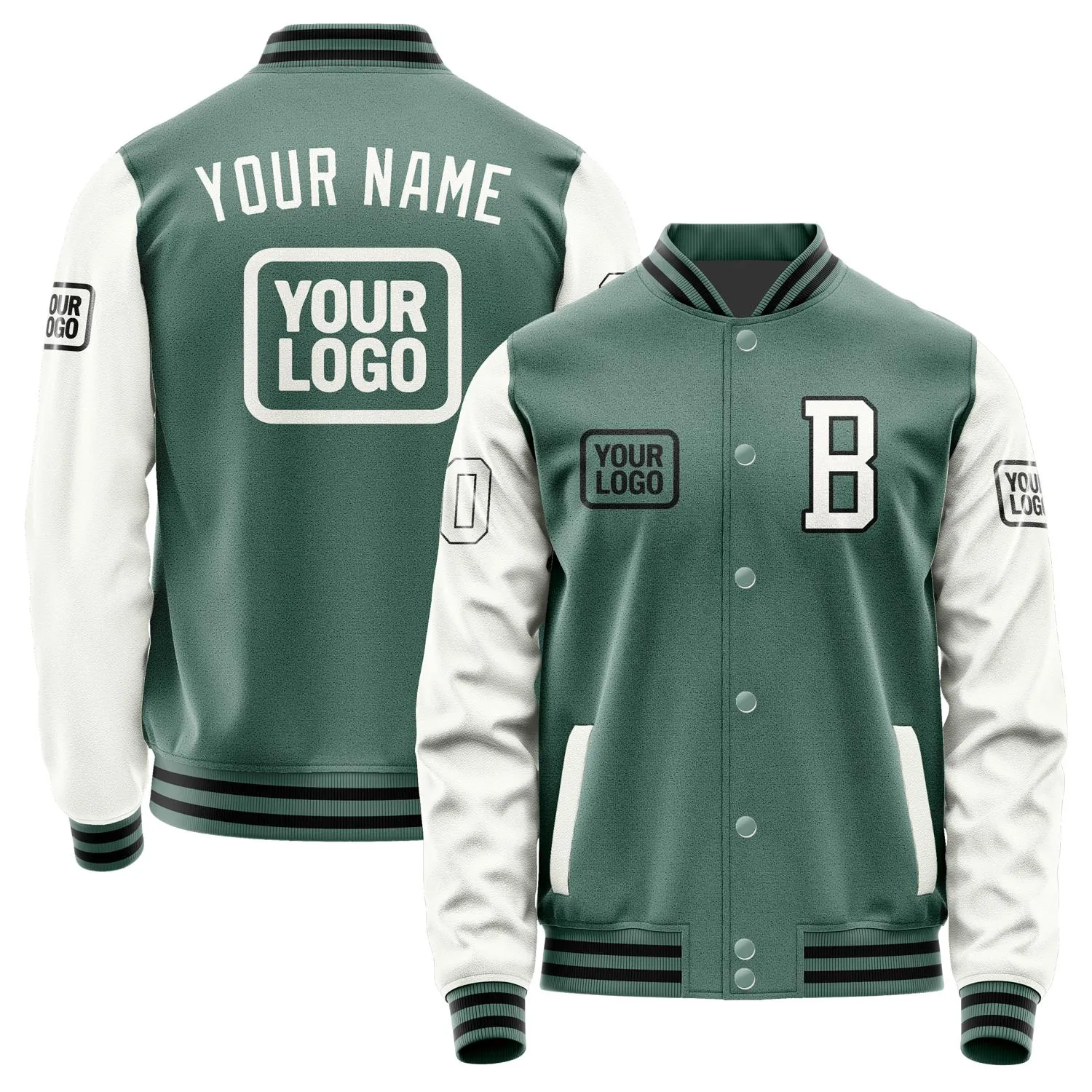 Custom Blue Green White Jacket sold by Tailorly