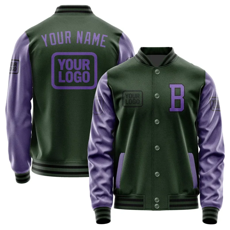 Custom Dark Green Light Purple Jacket sold by Tailorly