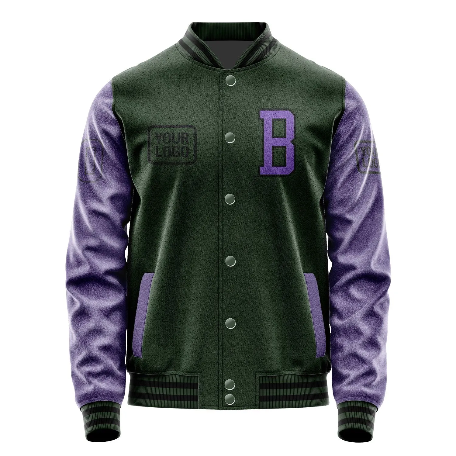 Custom Dark Green Light Purple Jacket sold by Tailorly product image thumbnail 2