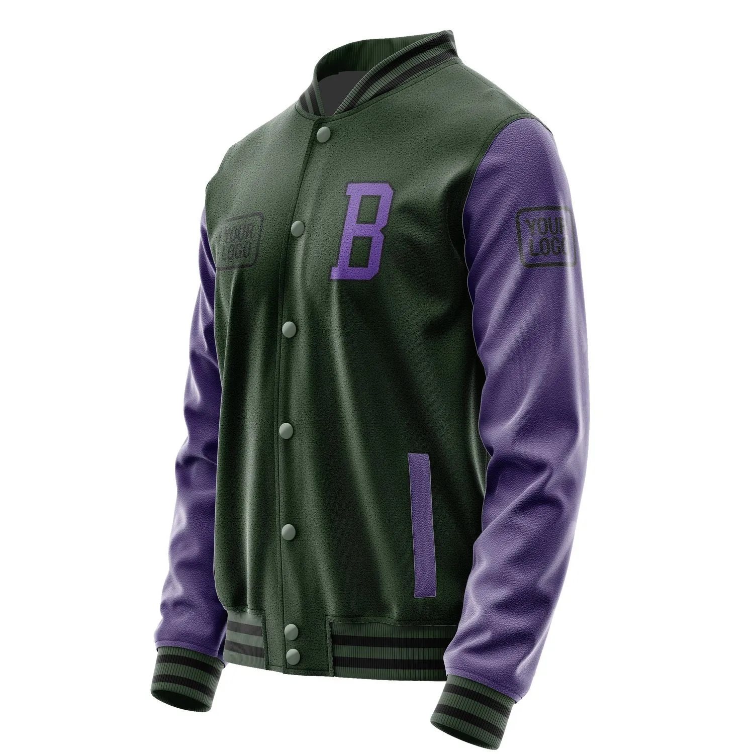 Custom Dark Green Light Purple Jacket sold by Tailorly product image thumbnail 3