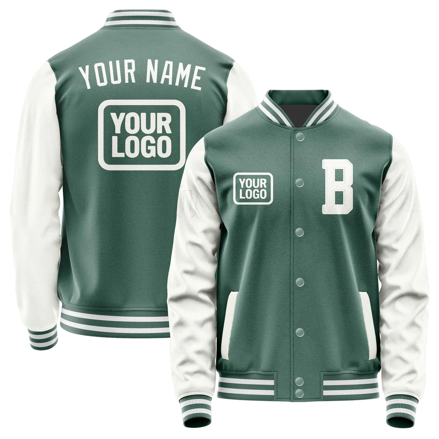 Custom Blue Green White Jacket sold by Tailorly