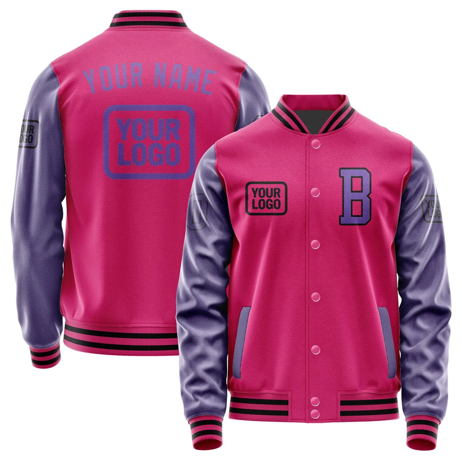 Custom Pink Light Purple Jacket sold by Tailorly