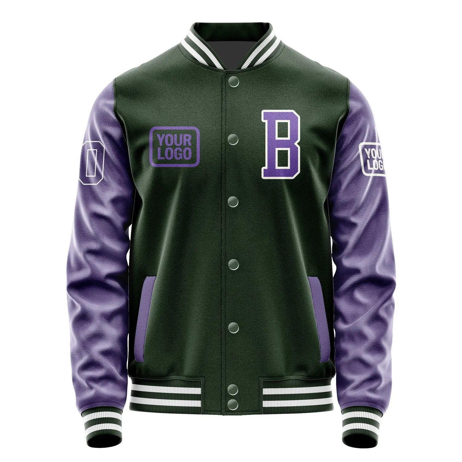 Custom Dark Green Light Purple Jacket sold by Tailorly product image thumbnail 2