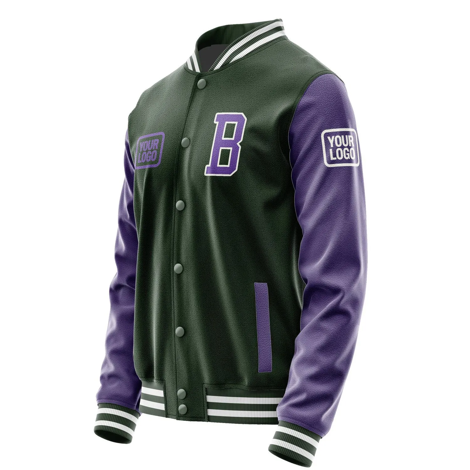Custom Dark Green Light Purple Jacket sold by Tailorly product image thumbnail 3
