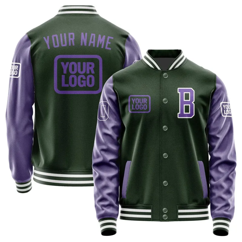 Custom Dark Green Light Purple Jacket sold by Tailorly