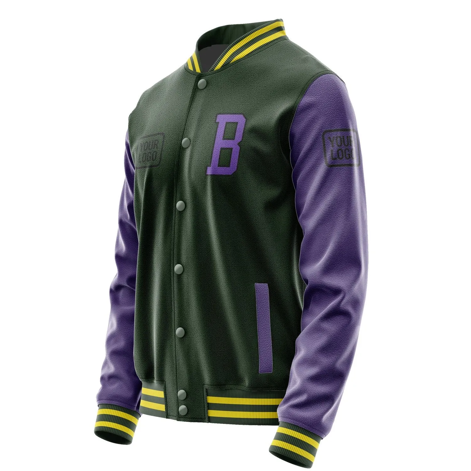 Custom Dark Green Light Purple Jacket sold by Tailorly product image thumbnail 3