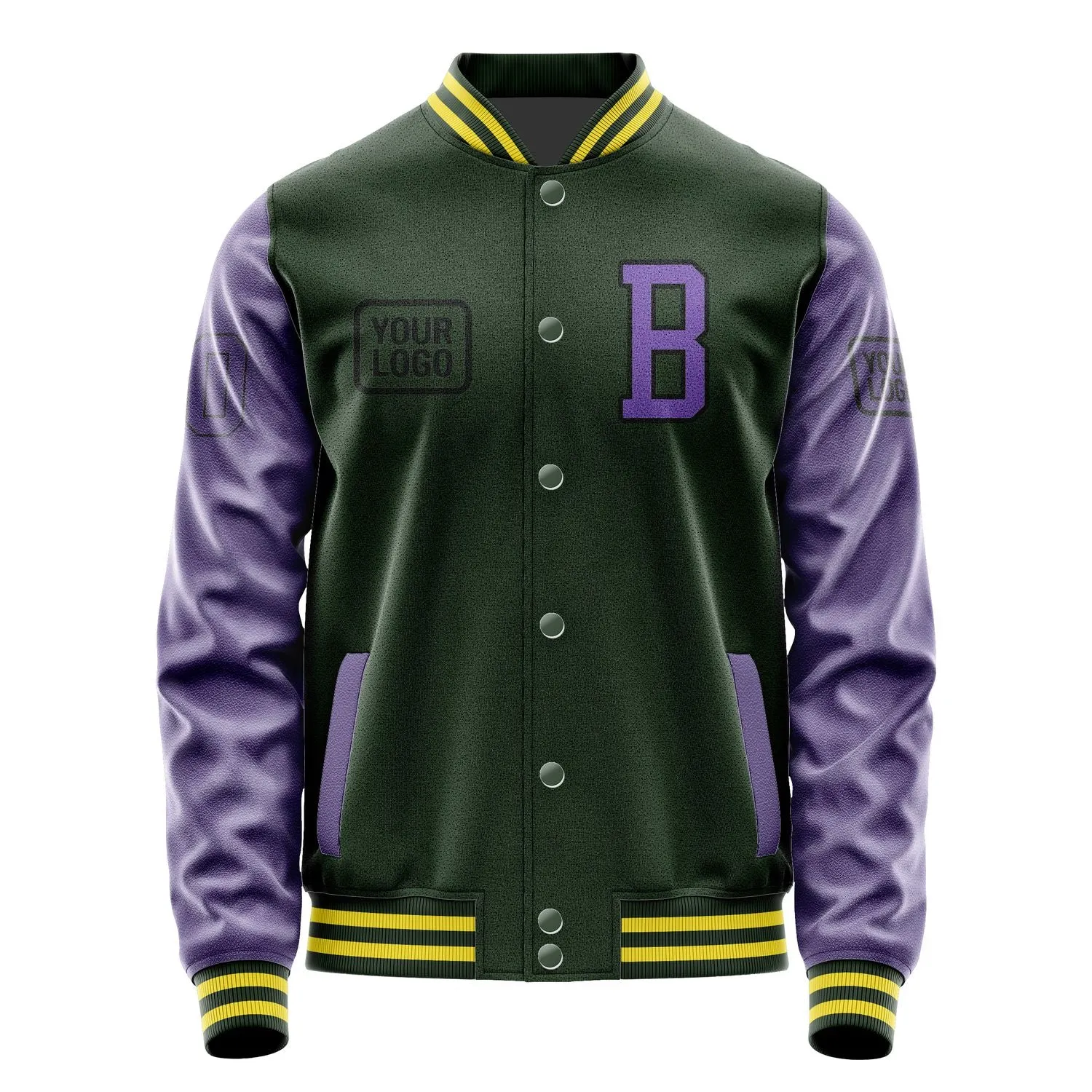 Custom Dark Green Light Purple Jacket sold by Tailorly product image thumbnail 2