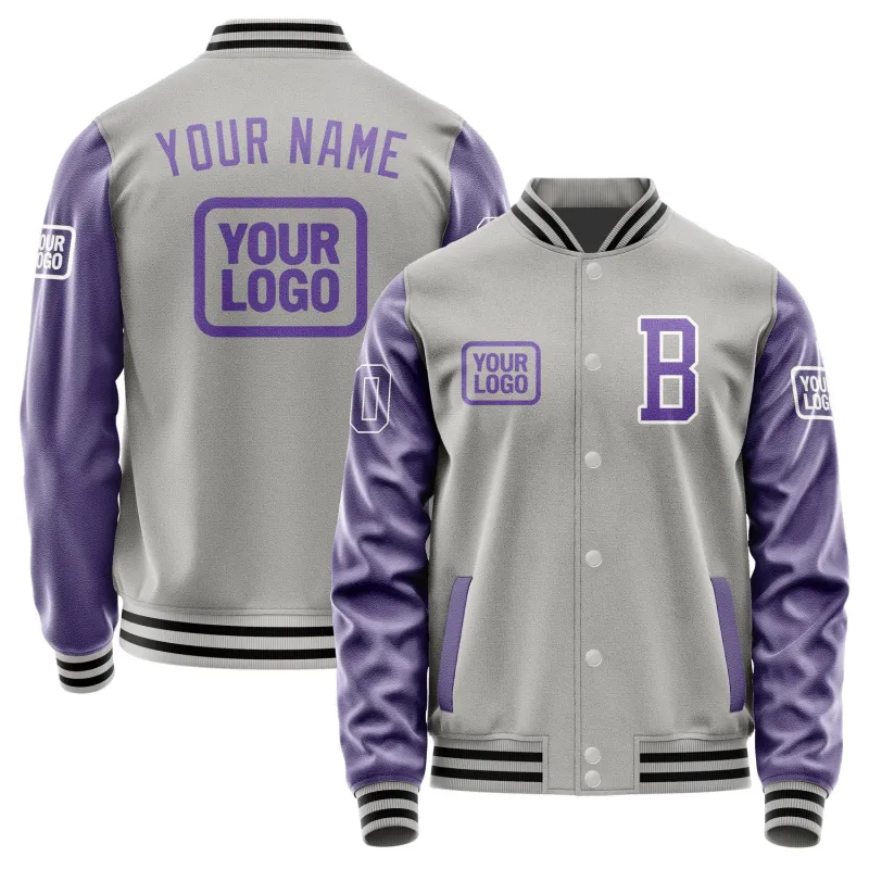 Custom Gray Light Purple Jacket sold by Tailorly