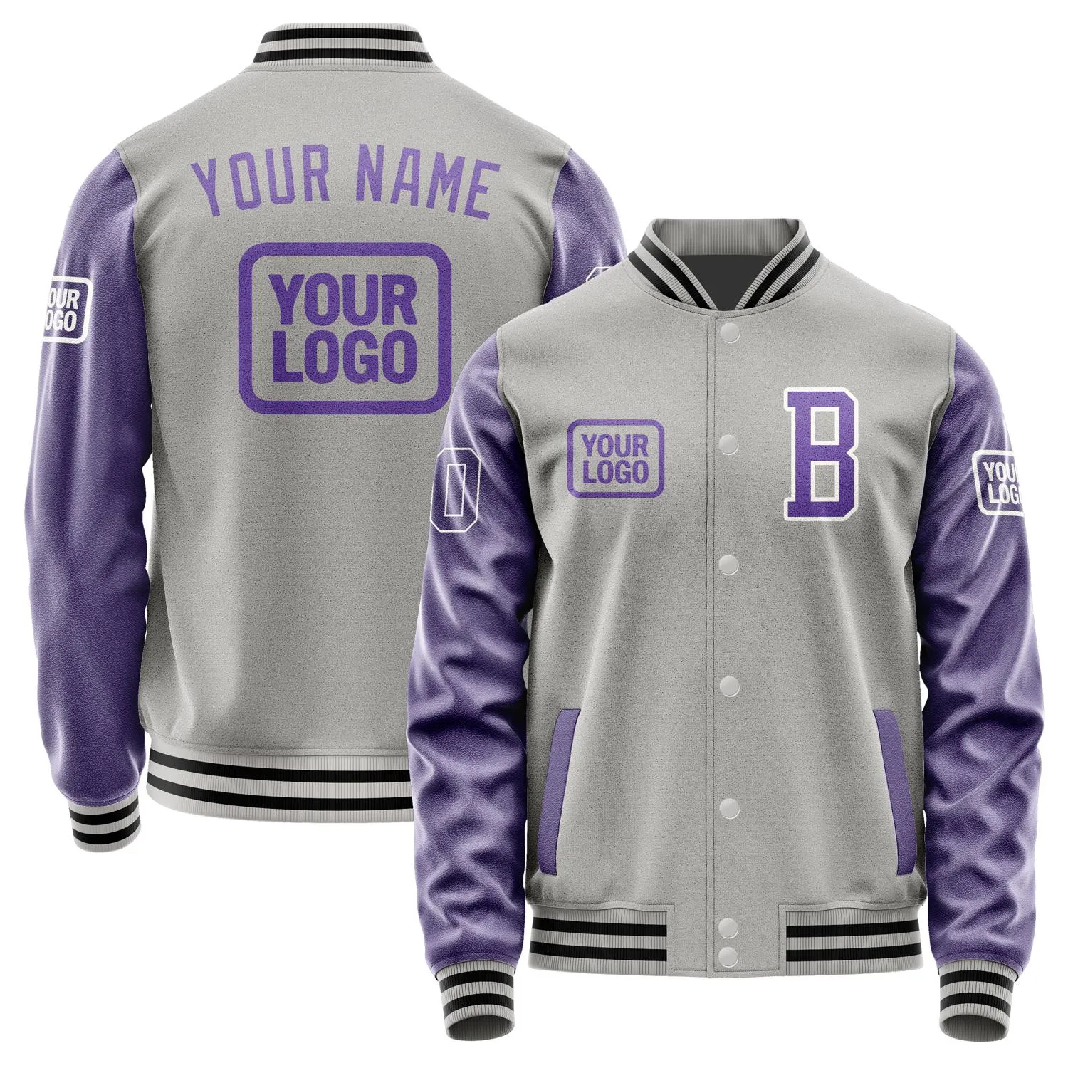 Custom Gray Light Purple Jacket sold by Tailorly
