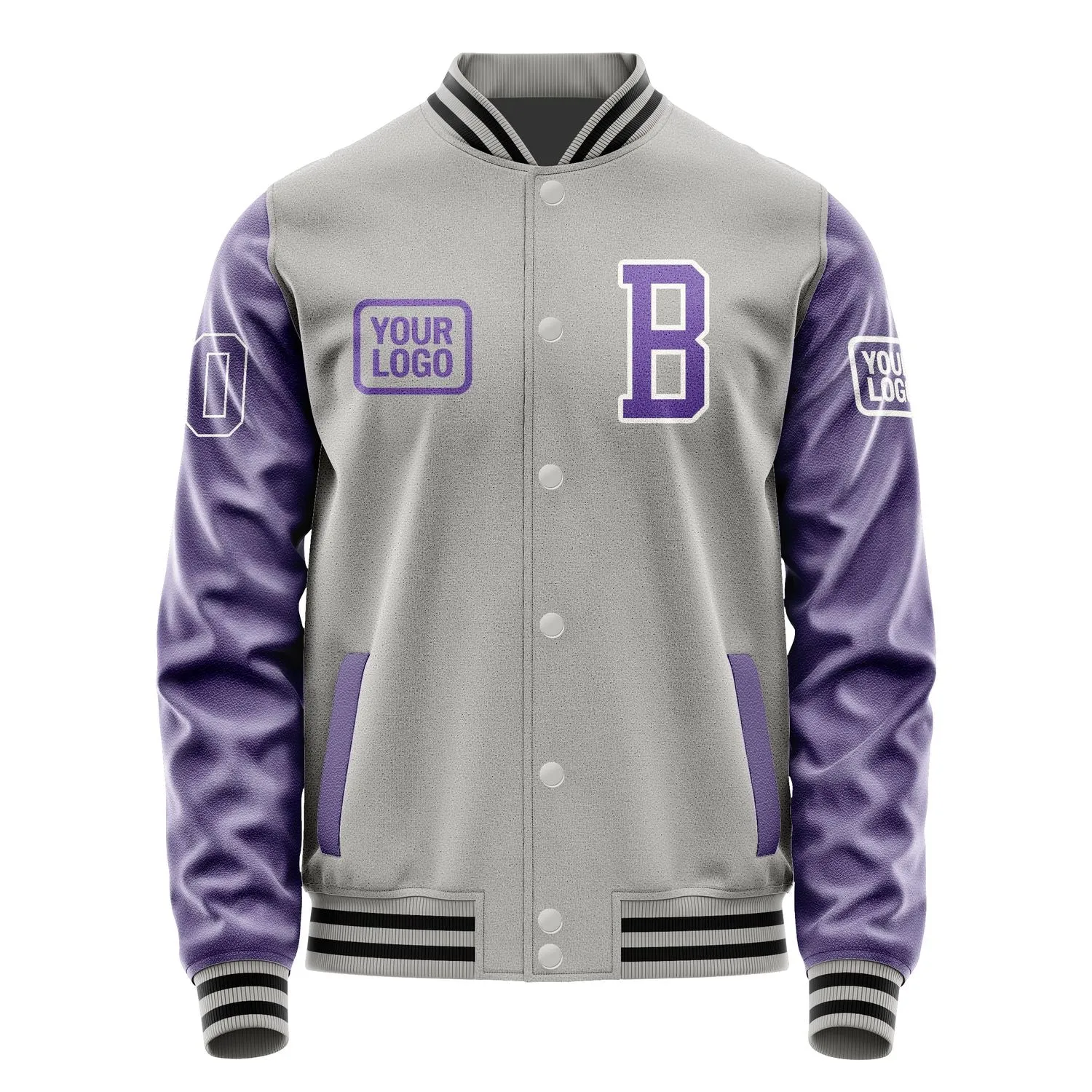 Custom Gray Light Purple Jacket sold by Tailorly product image thumbnail 2
