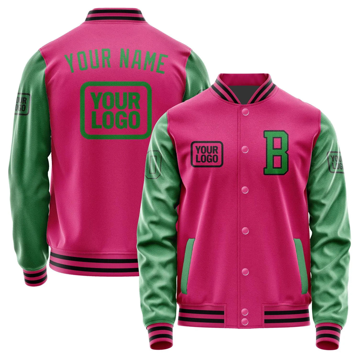 Custom Pink Emerald Green Jacket sold by Tailorly