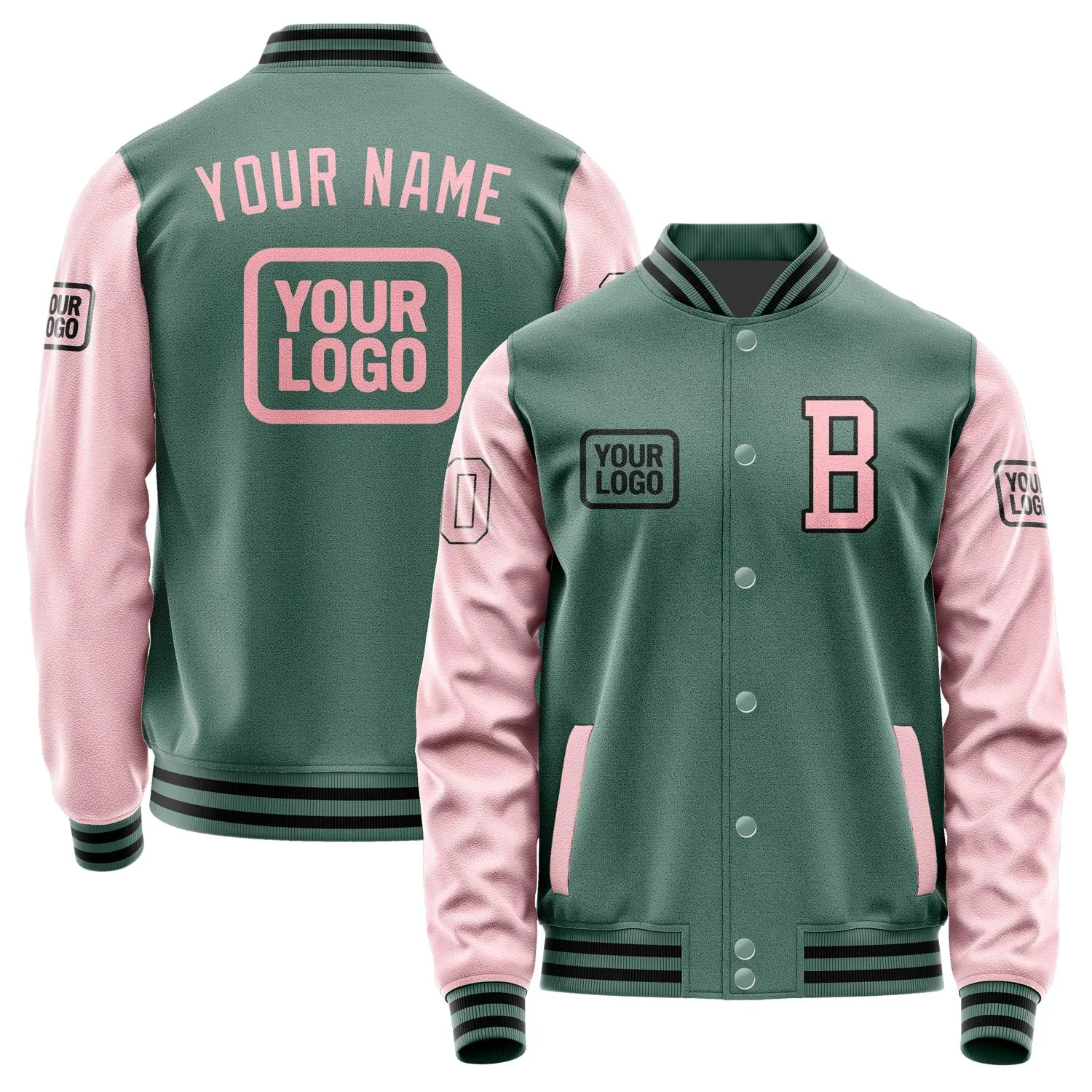 Custom Blue Green Light Pink Jacket sold by Tailorly