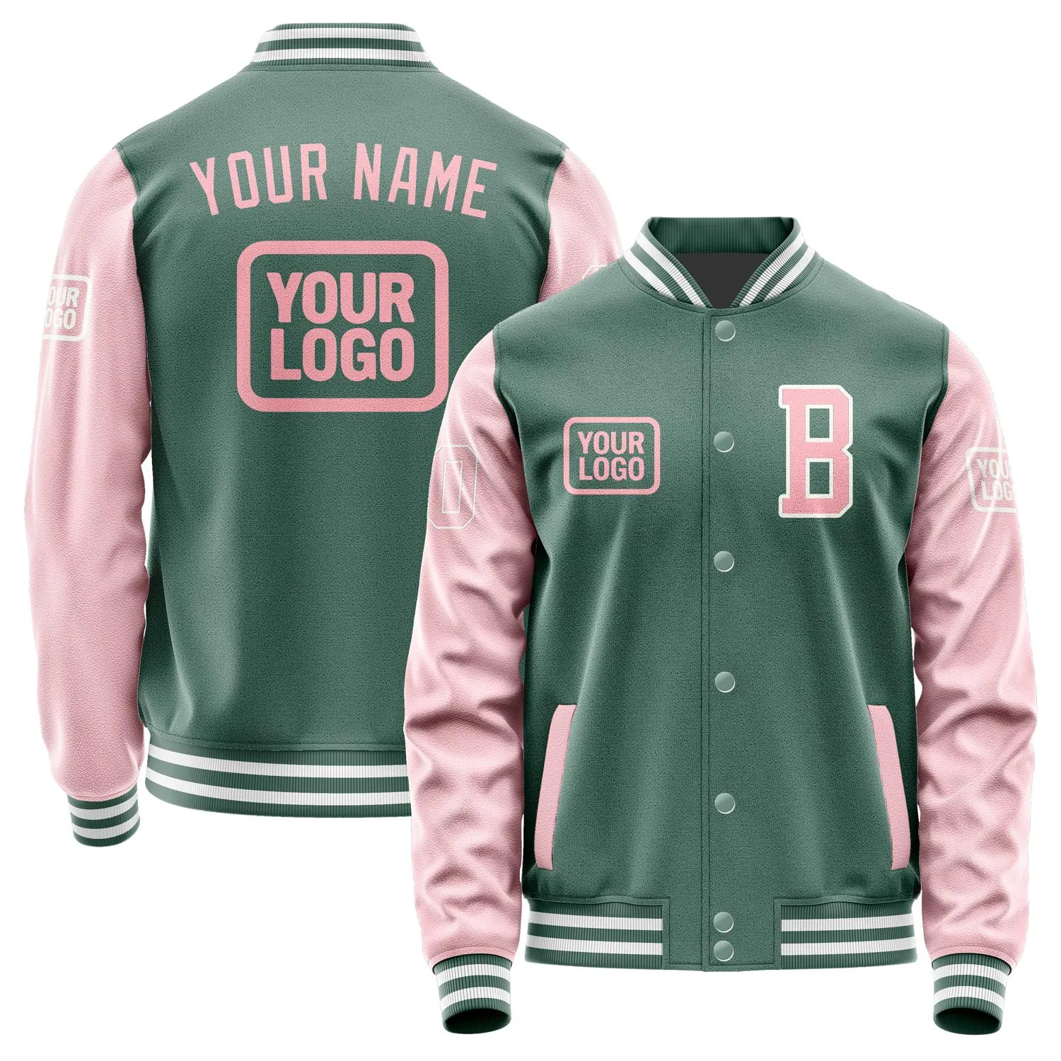 Custom Blue Green Light Pink Jacket sold by Tailorly