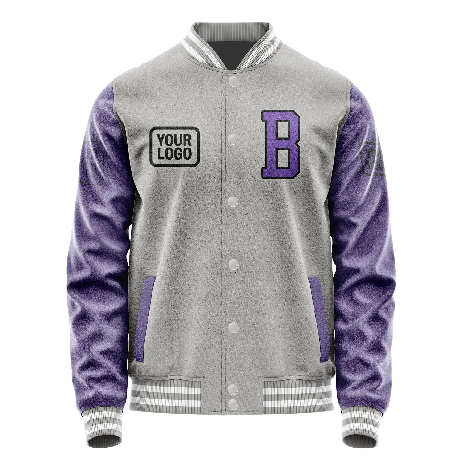 Custom Gray Light Purple Jacket sold by Tailorly product image thumbnail 2