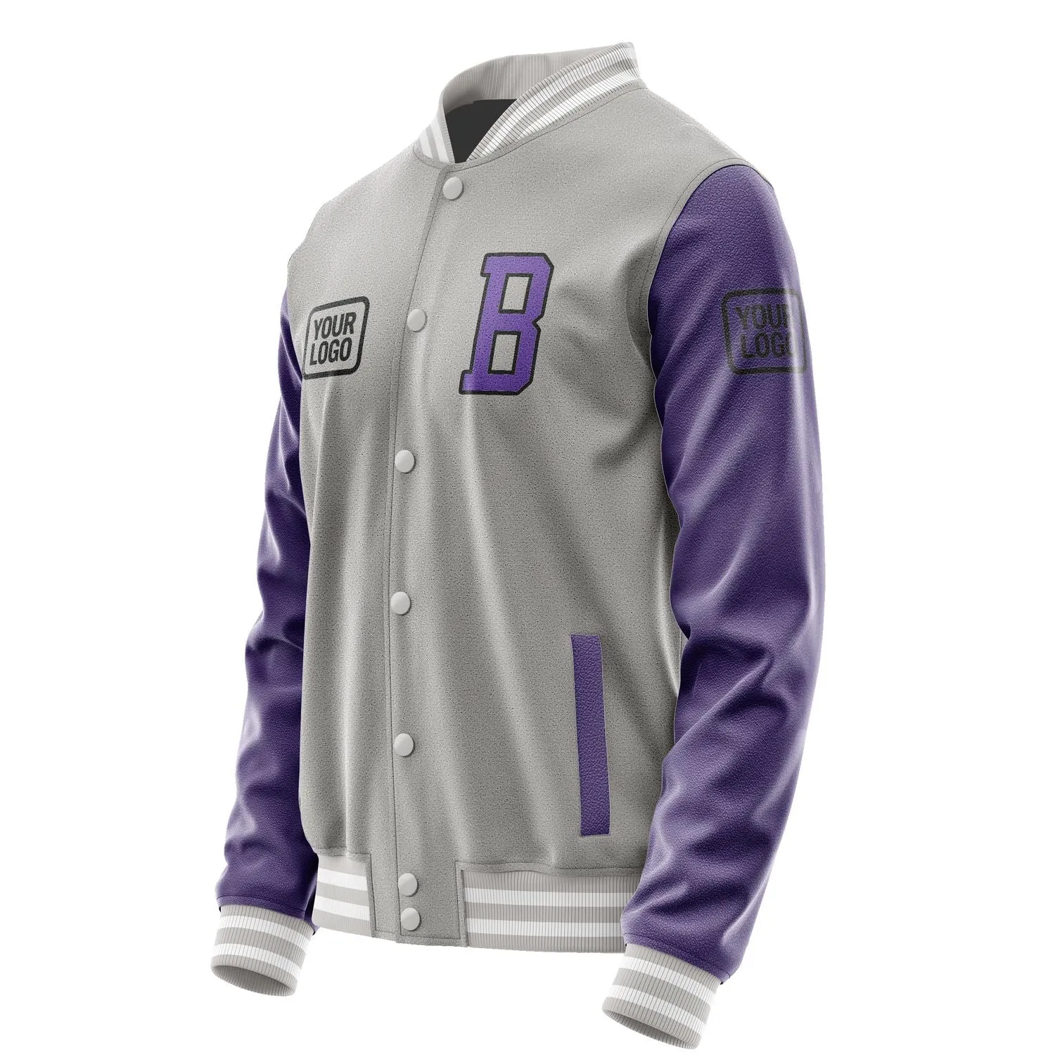 Custom Gray Light Purple Jacket sold by Tailorly product image thumbnail 3