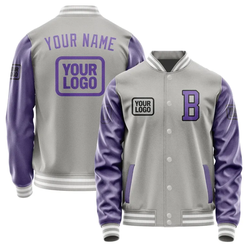 Custom Gray Light Purple Jacket sold by Tailorly
