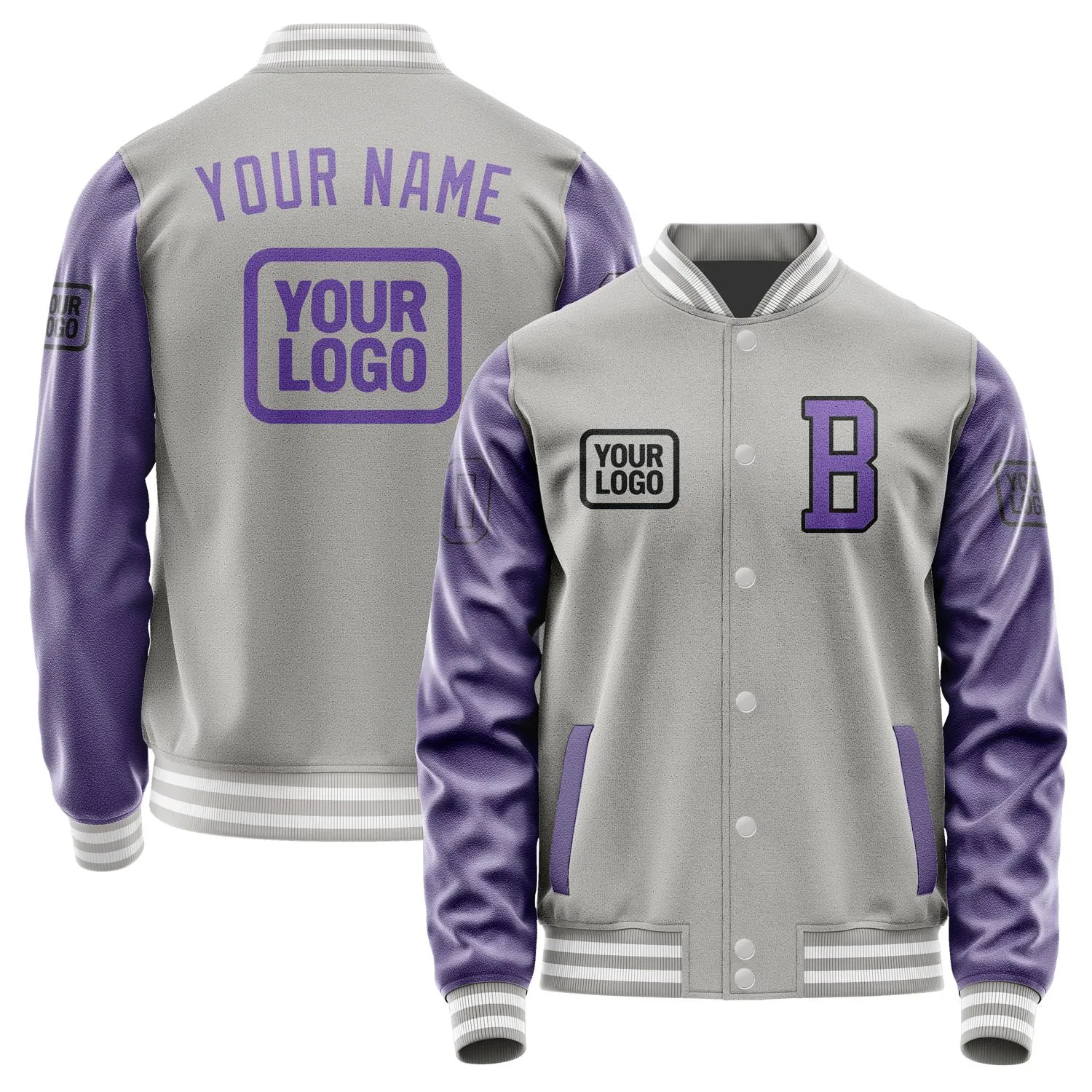 Custom Gray Light Purple Jacket sold by Tailorly