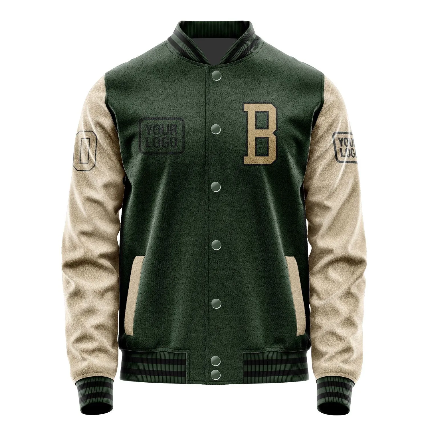 Custom Dark Green Light Khaki Jacket sold by Tailorly product image thumbnail 2