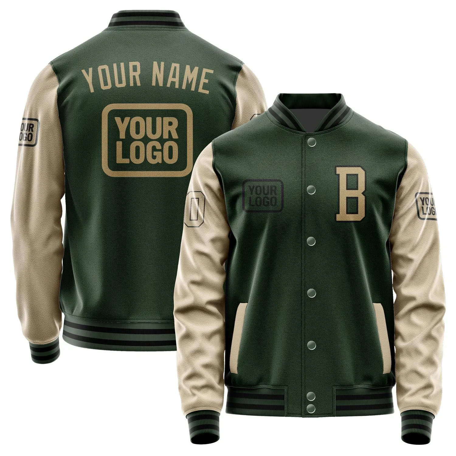 Custom Dark Green Light Khaki Jacket sold by Tailorly