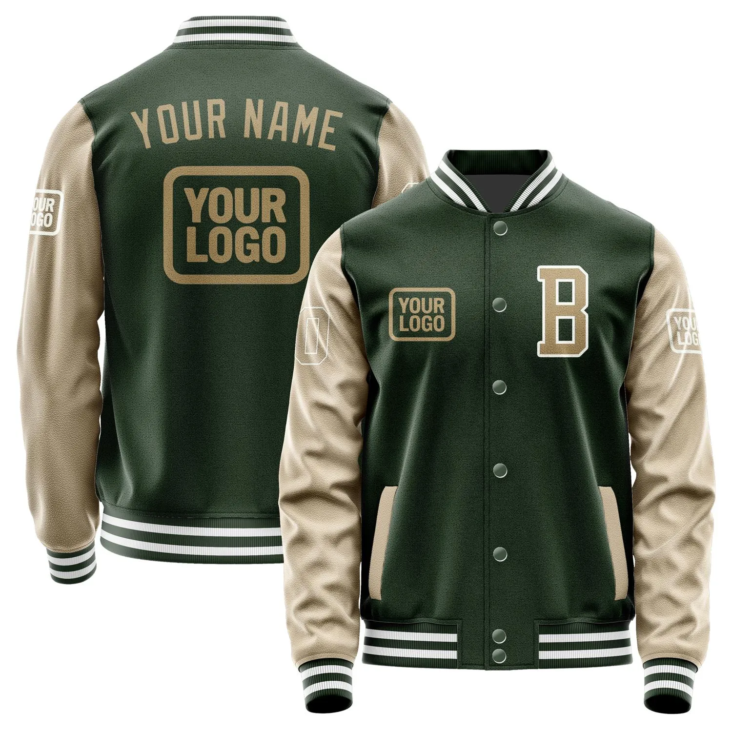 Custom Dark Green Light Khaki Jacket sold by Tailorly