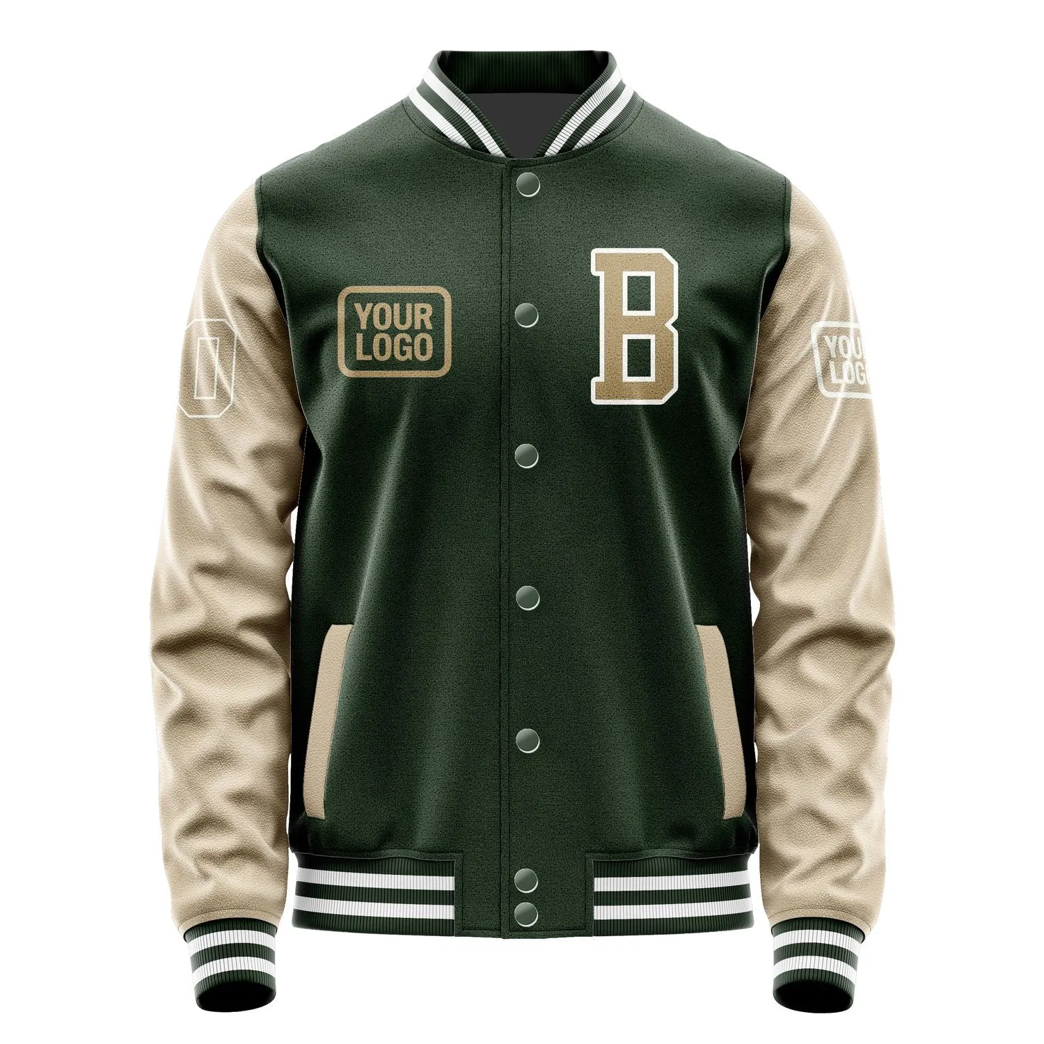 Custom Dark Green Light Khaki Jacket sold by Tailorly product image thumbnail 2