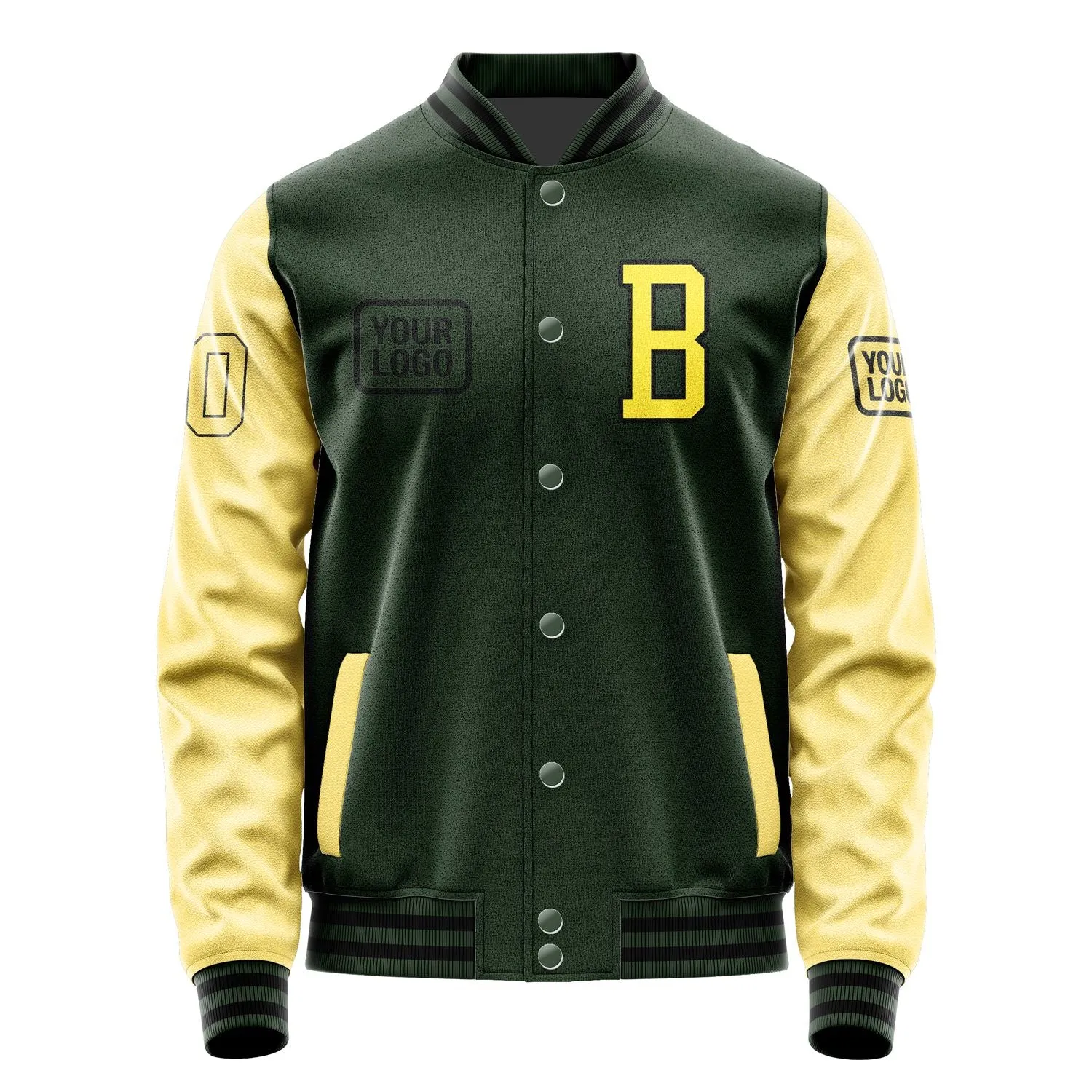 Custom Dark Green Light Yellow Jacket sold by Tailorly product image thumbnail 2