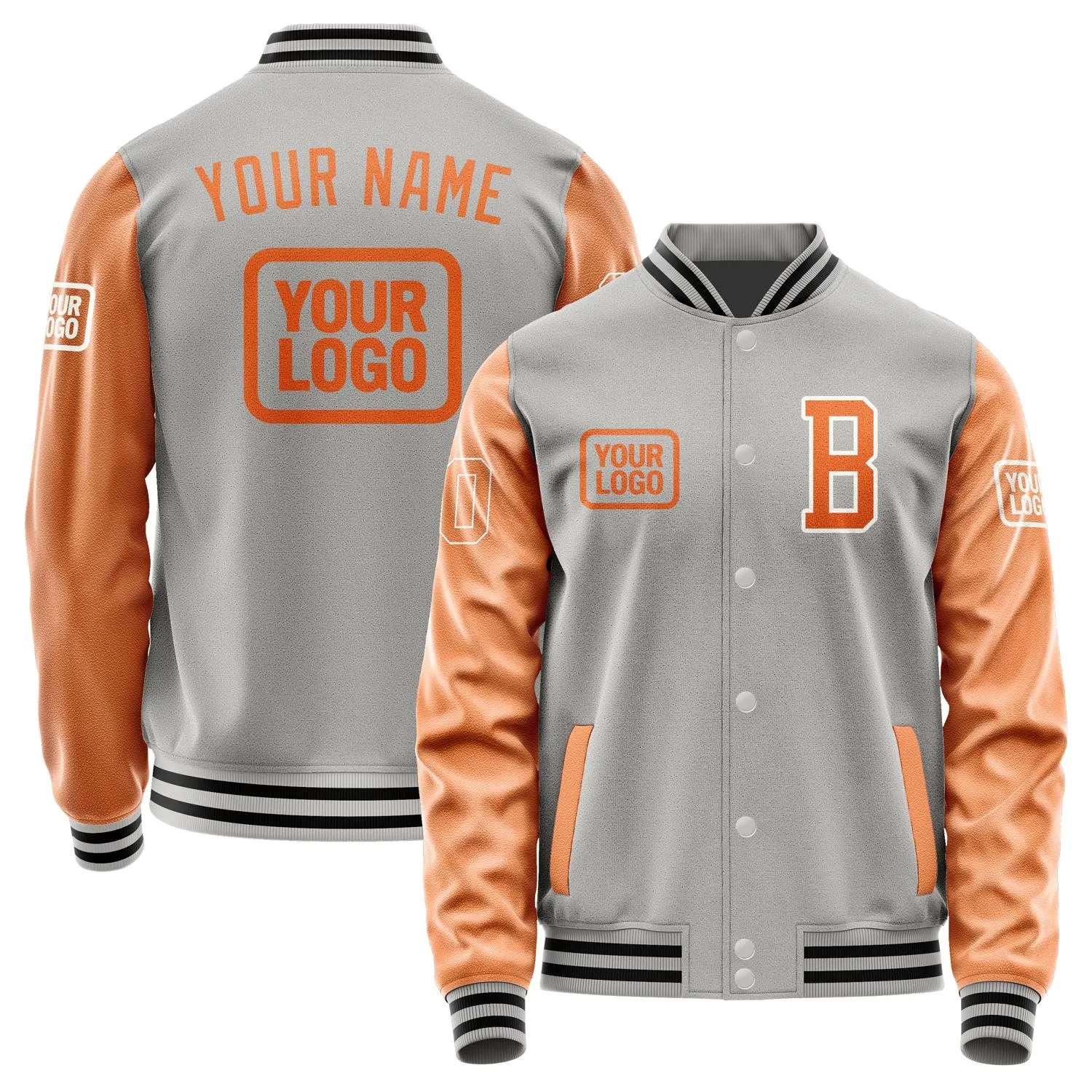 Custom Gray Orange Jacket sold by Tailorly