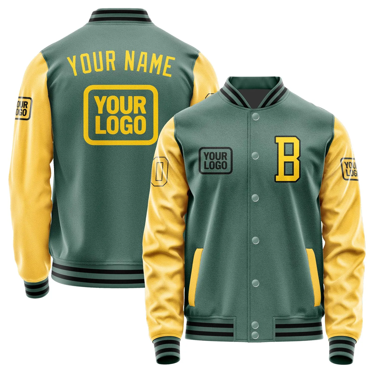 Custom Blue Green Gold Jacket sold by Tailorly