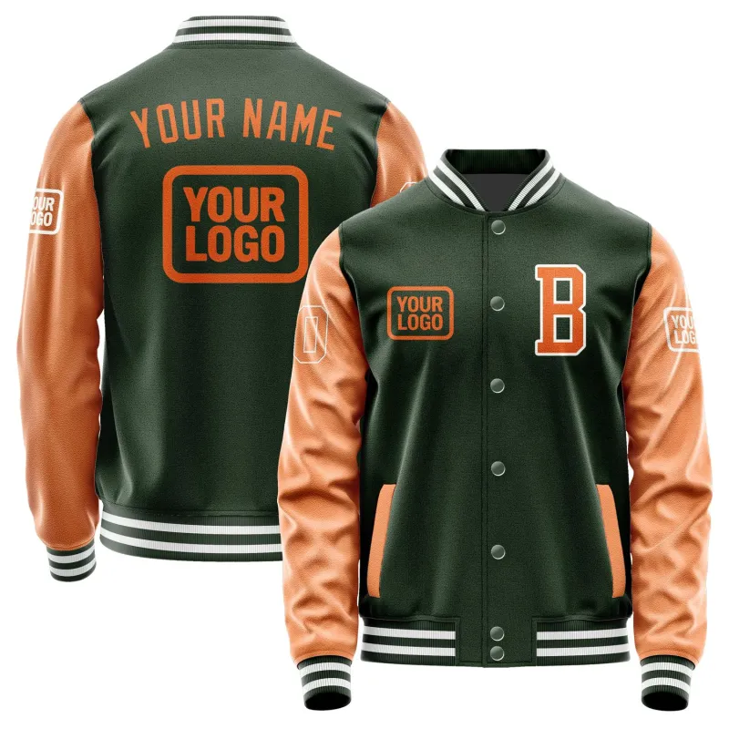 Custom Dark Green Orange Jacket sold by Tailorly